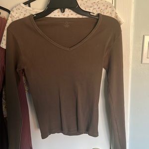 Brown long sleeve basic Brandy melville